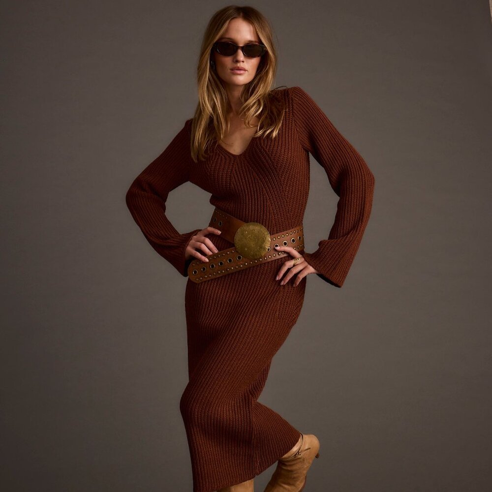 12th Tribe Nolita Cinnamon Midi Sweater Dress Size L